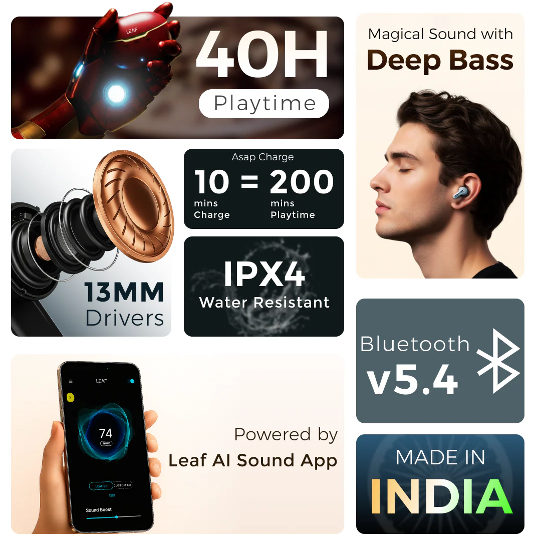 Leaf Buds X101 Wireless Earbuds (Flaming Summer) - Image 2