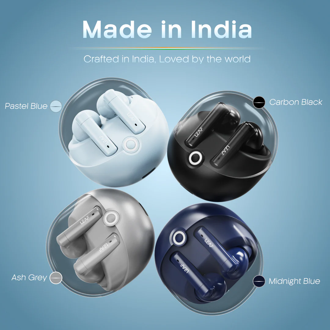 Leaf Buds X514 Wireless Earbuds with ANC & Dual Pairing (Pastel Blue) - Image 8