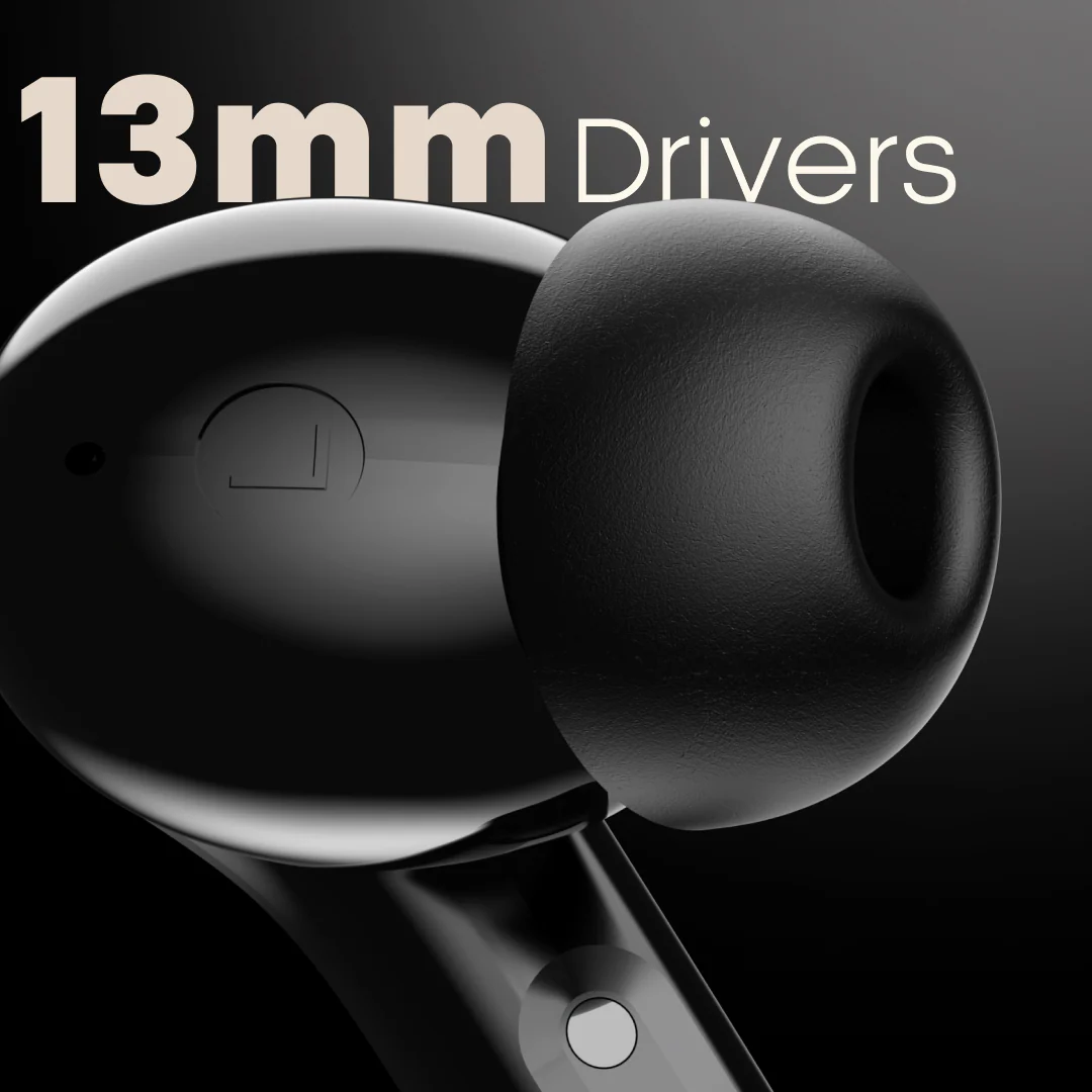 Leaf Buds X614 Wireless Earbuds with ANC (Carbon Black) - Image 5