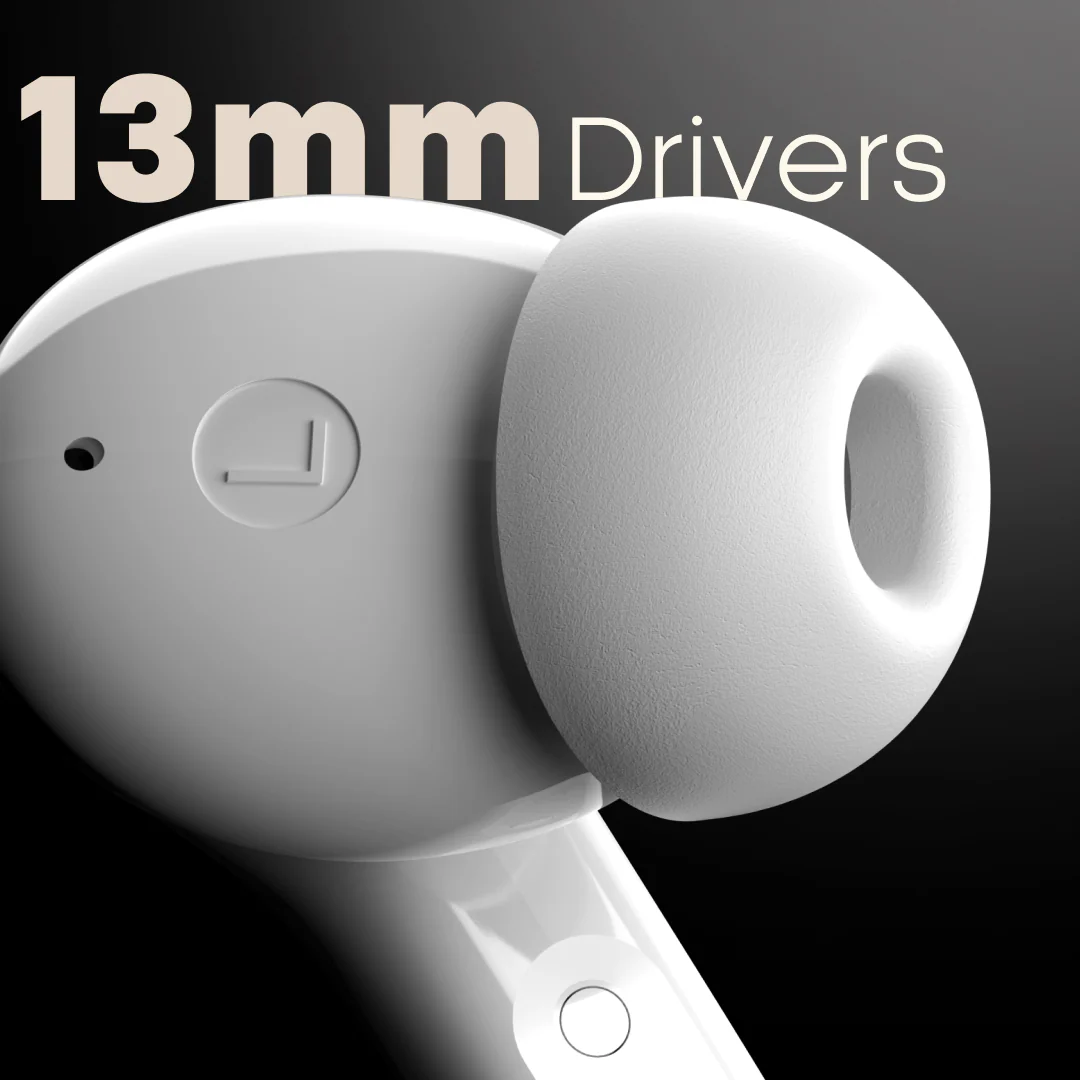 Leaf Buds X614 Wireless Earbuds with ANC (Pure White) - Image 5