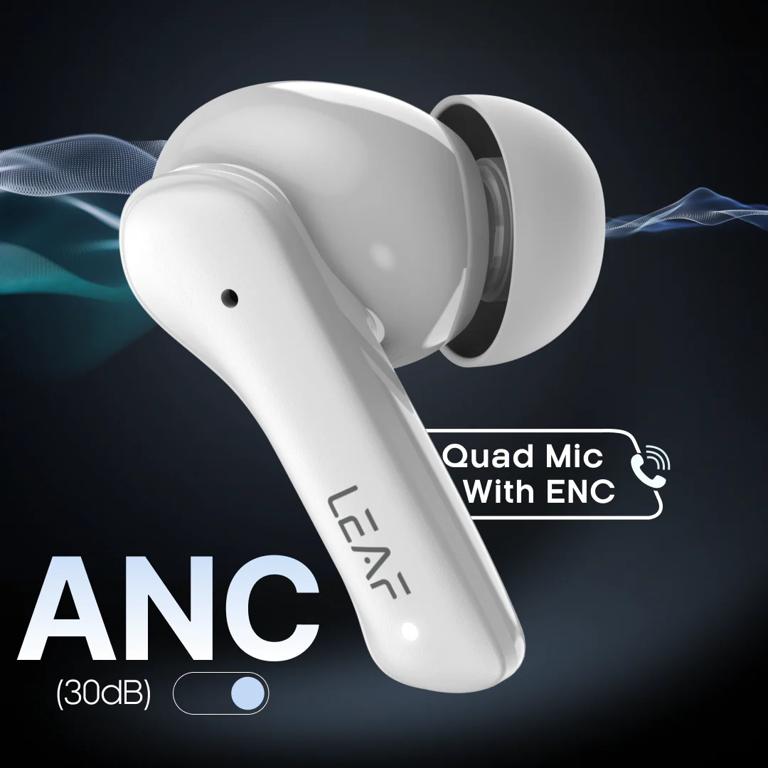 Leaf Buds X614 Wireless Earbuds with ANC (Pure White) - Image 6