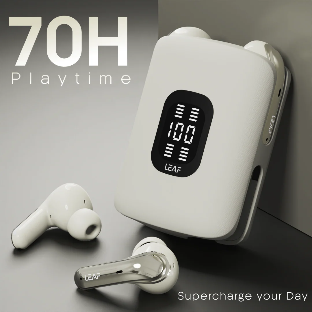 Leaf Buds X714 Wireless 4-In-1 Earbuds with ANC (Ivory) - Image 4