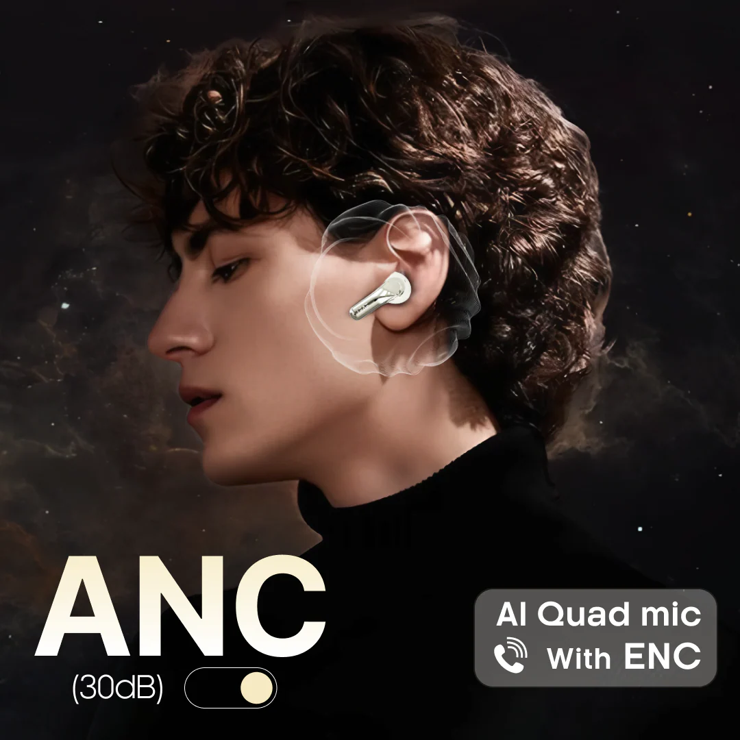 Leaf Buds X714 Wireless 4-In-1 Earbuds with ANC (Ivory) - Image 5