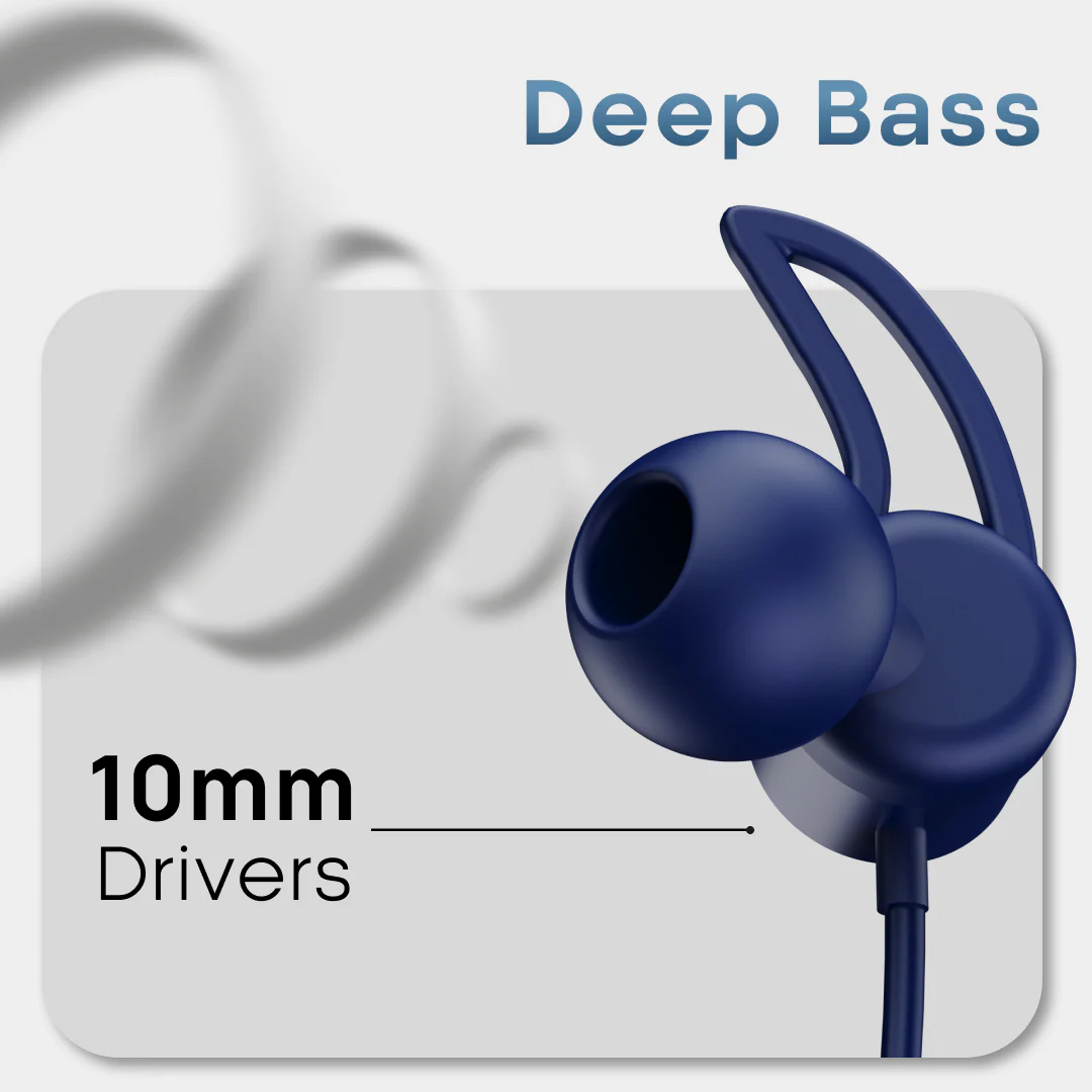 Leaf Rush X342 Wireless Neckband Earphones (Midnight Blue) - Image 5
