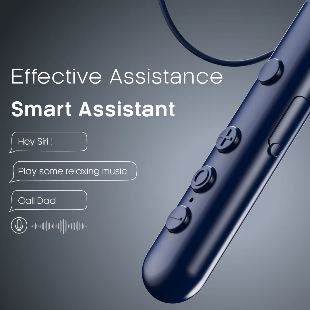 Leaf Rush X342 Wireless Neckband Earphones (Midnight Blue) - Image 6